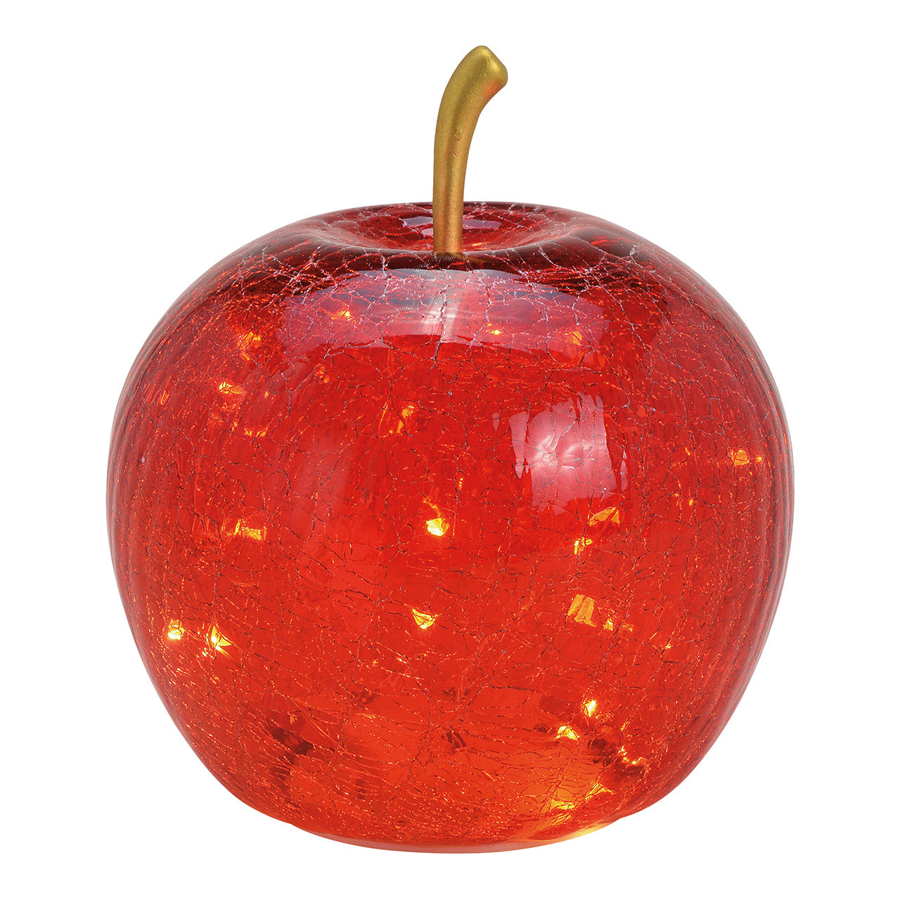 Apfel rot aus Glas mit 30 LED Lichtern