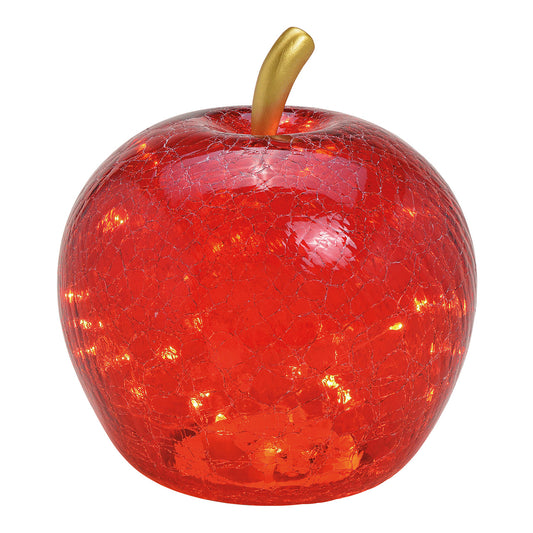 Apfel rot aus Glas mit 20 LED Lichtern