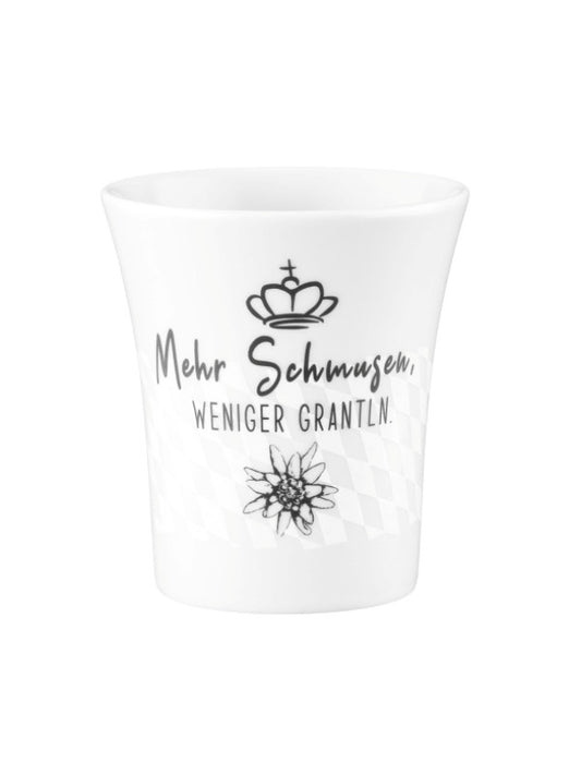 "Weniger grantln" Becher mit Henkel 0,4 l | Seltmann Weiden
